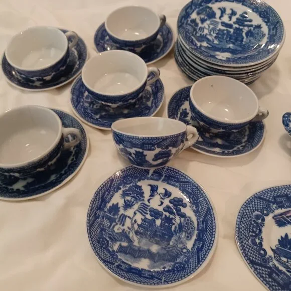 Blue Willow childs dishes - Picture 2 of 5